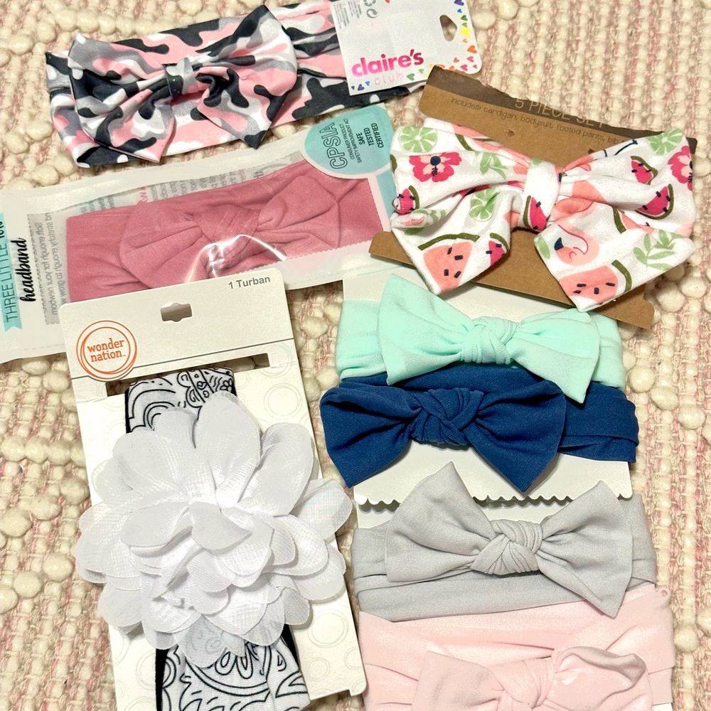 Claire's Pink and Gray Hair Accessories Collection